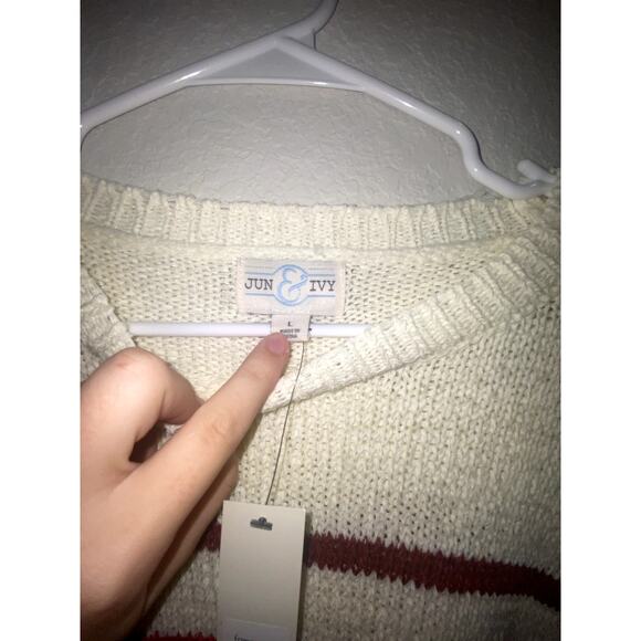NWT Francescas Striped Colorblock Knit Sweater Size Large - Picture 4 of 6